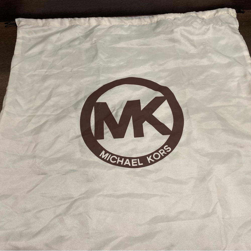 Michael Kors White and Brown Logo Dust Bag